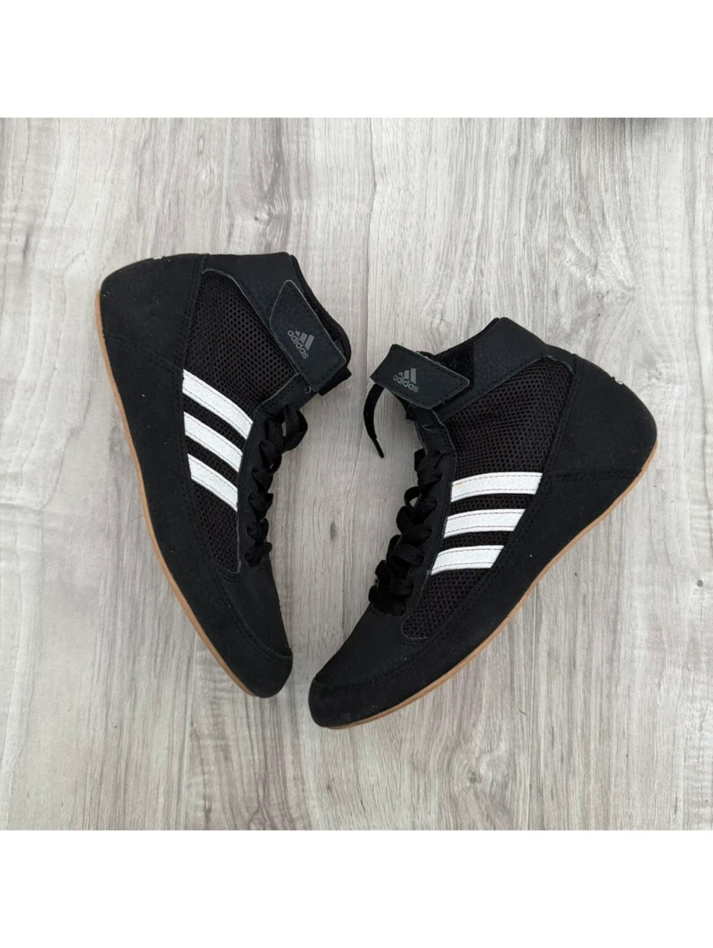 Adidas Men’s Wrestling Shoes Black White Size 3.5 AQ3327